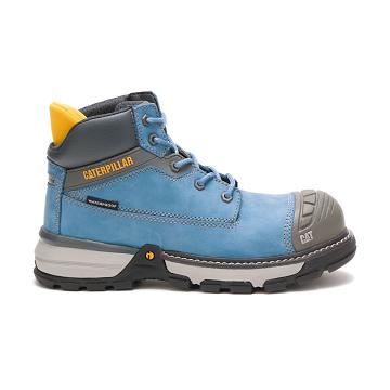 Women's Caterpillar Excavator Superlite Waterproof Carbon Composite Toe Safety Boots Blue | CAT435-C