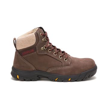 Women's Caterpillar Tess Steel Toe Safety Boots Coffee | CAT424-CA