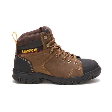 Women's Caterpillar Wellspring Waterproof Metatarsal Guard Steel Toe Waterproof Boots Brown | CAT459