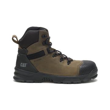 men Caterpillar Accomplice X Waterproof Steel Toe Safety Boots Olive | CAT090-CA