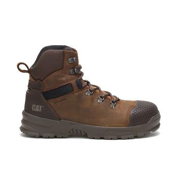 men Caterpillar Accomplice X Waterproof Steel Toe Safety Boots Coffee | CAT091-CA