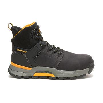 men Caterpillar CAT EDGE Waterproof Nano Toe Safety Boots Black | CAT080-CA