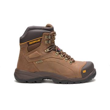 men Caterpillar Diagnostic Hi Waterproof Thinsulate™ Steel Toe Work Boots Brown | CAT206-CA