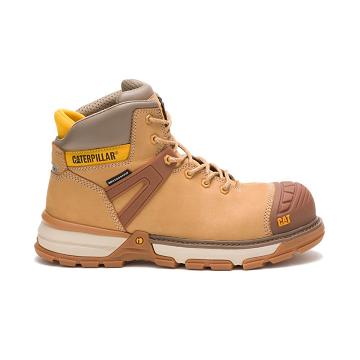 men Caterpillar Excavator Superlite Waterproof Carbon Composite Toe Safety Boots Orange | CAT087-CA