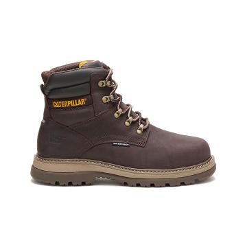 men Caterpillar Fairbanks 6" Waterproof Steel Toe Safety Boots Coffee | CAT004-CA