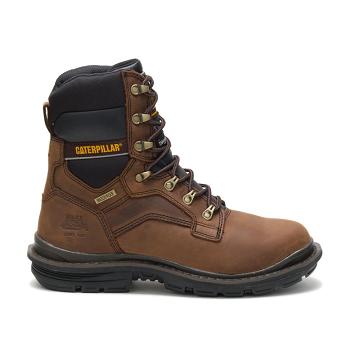 men Caterpillar Flexion Generator 8" Waterproof Thinsulate™ Steel Toe Safety Boots Coffee | CAT038-C