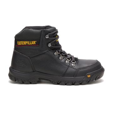 men Caterpillar Outline Steel Toe Safety Boots Black | CAT053-CA