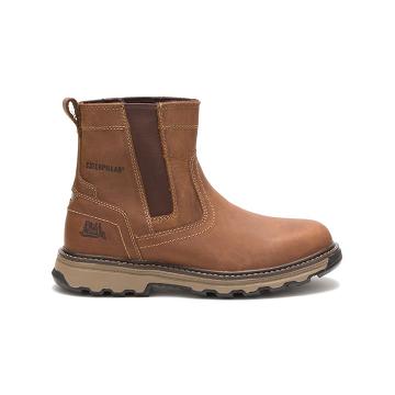 men Caterpillar Pelton Work Boots Brown | CAT194-CA