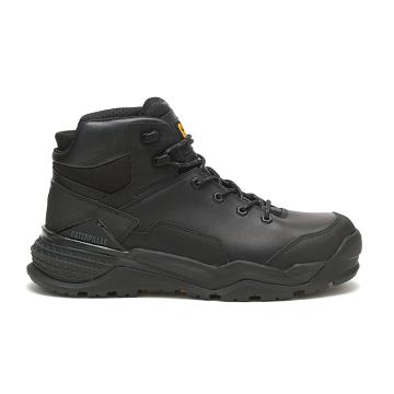 men Caterpillar Provoke Mid Waterproof Alloy Toe Safety Boots Black | CAT075-CA