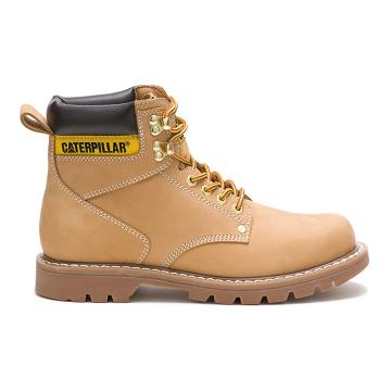 men Caterpillar Second Shift Safety Boots Brown | CAT024-CA