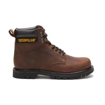 men Caterpillar Second Shift Safety Boots Coffee | CAT025-CA