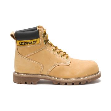 men Caterpillar Second Shift Steel Toe Safety Boots Brown | CAT065-CA