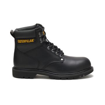 men Caterpillar Second Shift Steel Toe Safety Boots Black | CAT067-CA