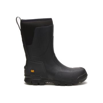 men Caterpillar Stormers 11" Steel Toe Waterproof Boots Black | CAT173-CA